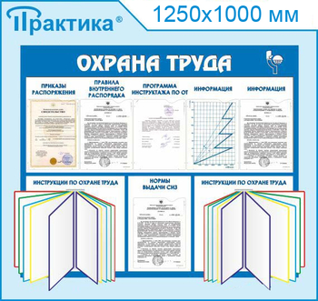 С96 Стенд охрана труда (с двумя перекидными системами) (1250х1000 мм, пластик ПВХ 3мм, Прямая печать на пластик) - Стенды - Стенды по охране труда - Магазин охраны труда Протекторшоп