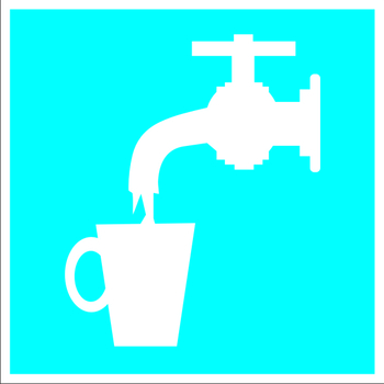 D02 питьевая вода (пластик, 200х200 мм) - Знаки безопасности - Указательные знаки - Магазин охраны труда Протекторшоп