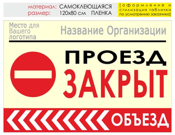 Информационный щит "объезд слева" (пленка, 120х90 см) t12 - Охрана труда на строительных площадках - Информационные щиты - Магазин охраны труда Протекторшоп